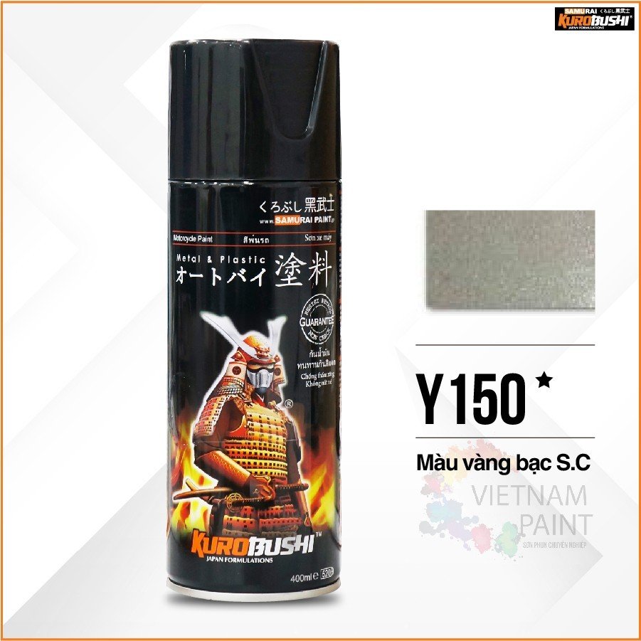 Sơn xịt samurai kurobushi - màu bạc pha lê yamaha y150 chuyên dùng cho xe máy