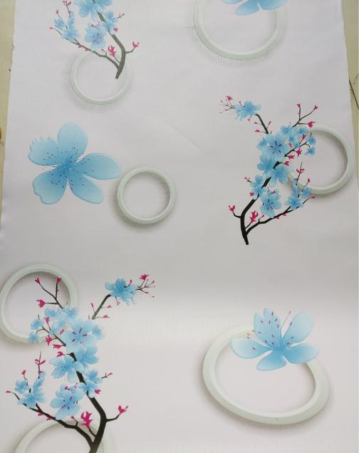 [HCM]Cuộn giấy dán tường 10m giá rẻ cành đào xanh bông đỏ khổ 45cm keo sẵn