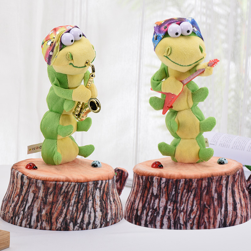 2024 Chơi Saxophone Guitar Mê Hoặc Sâu Bướm Có Thể Hát Đồ Chơi Điện Sang Trọng Nhảy Đồ Chơi Hot Trên Mạng Sâu Bướm QQE85