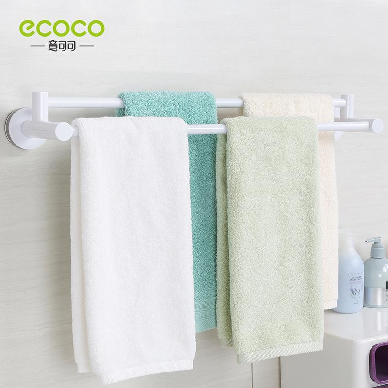 Giá treo khăn đôi hút chân không gắn tường Ecoco 1609