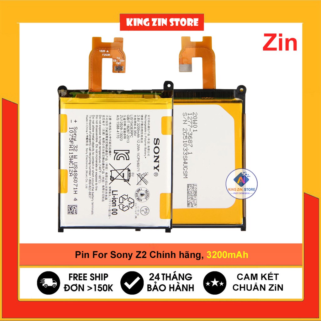 Pin sony z2 dung lượng 3200mah - chuẩn zin máy