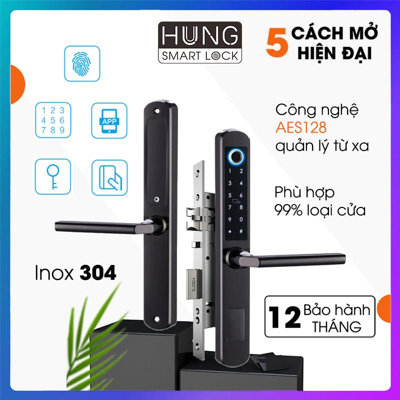 [APP tiếng Việt] Khóa vân tay cửa nhôm, Khóa cửa thông minh, Ổ khóa chống trộm, 5 chức năng mở: Vân tay, APP, Mã số, Thẻ từ, Chìa cơ, Chất liệu Inox 304 Thép không gỉ, phù hợp mọi loại cửa, Bảo hành 12 tháng