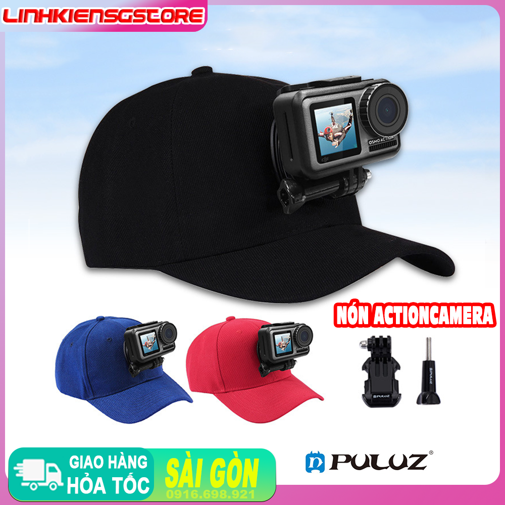 Mũ Lưỡi Trai Gắn Gopro Camera Có Cao J Hỗ trợ Quay phim Camera Hành Trình Vải Cao Cấp nhiều màu sắc