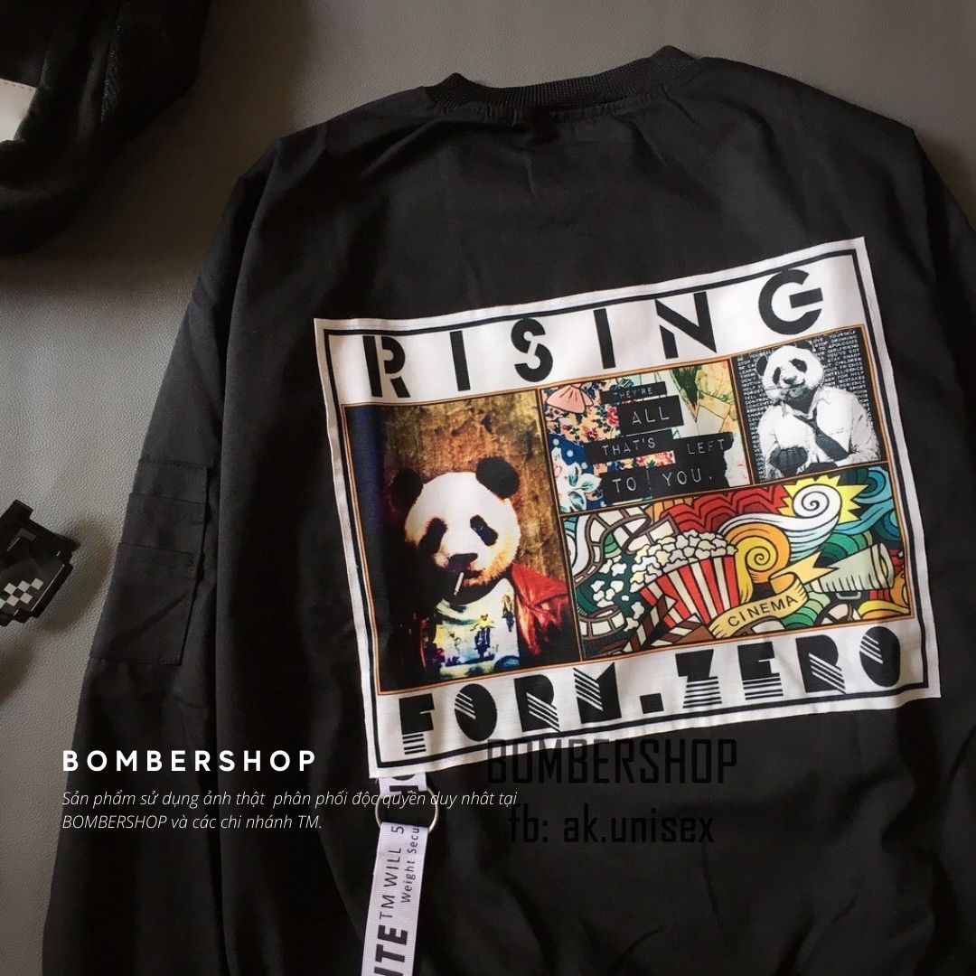 [HCM][Video + ảnh thật 100%] Áo khoác Bomber Design Panda (Unisex dòng hàng thiết kế)