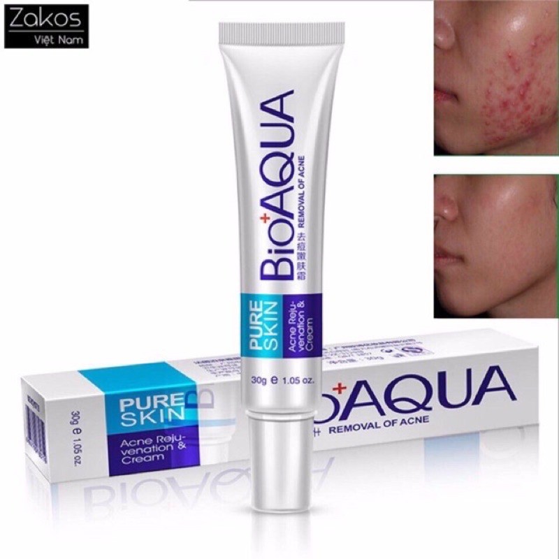 Kem lành mụn Bioaqua Pure Skin tinh chất bơ tự nhiên Xóa Tan Mụn Trứng Cá Mụn Bọc Mụn Thâm 30g