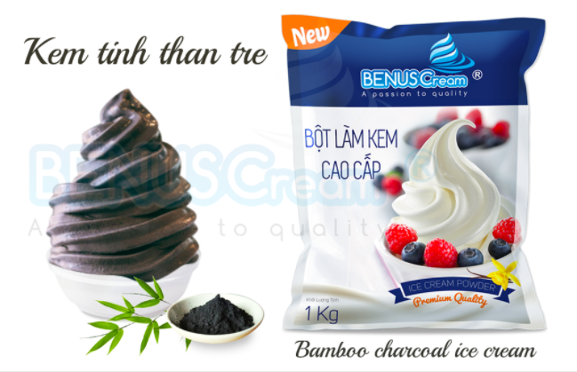 Bột làm kem tươi cao cấp - kem than tre
