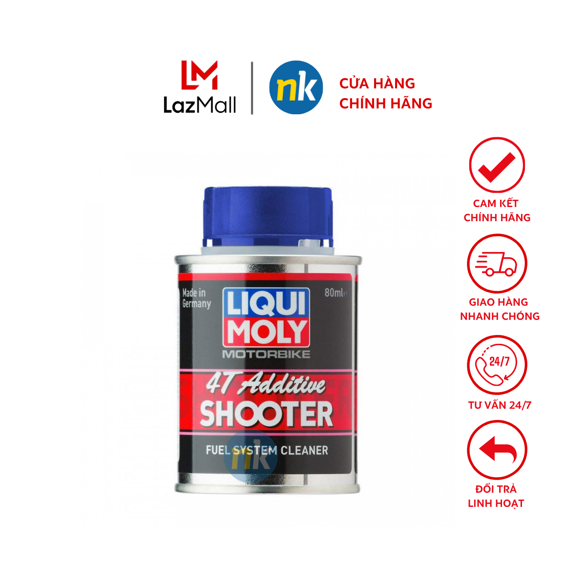 Dung dịch làm sạch hệ thống nhiên liệu, kim phun động cơ xe máy Liqui Moly 4T Additive Shooter 7916 80ml