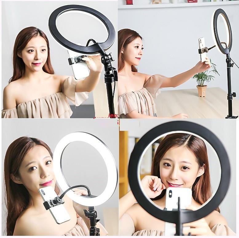 Đèn Led Livestream, Make up và chụp ảnh 26cm ZD666 kèm chân đế có thể kéo chiều cao từ 1m1 đến 2m1