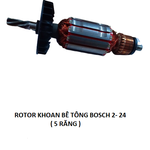 Rotor máy khoan bê tông 2-24 , 5 răng - ro khoan 2-24 theo máy