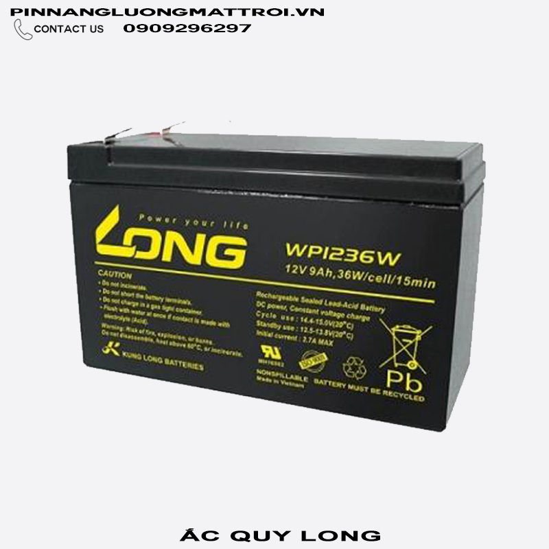 Bình ắc quy kín khí long 12v-9ah, 36w