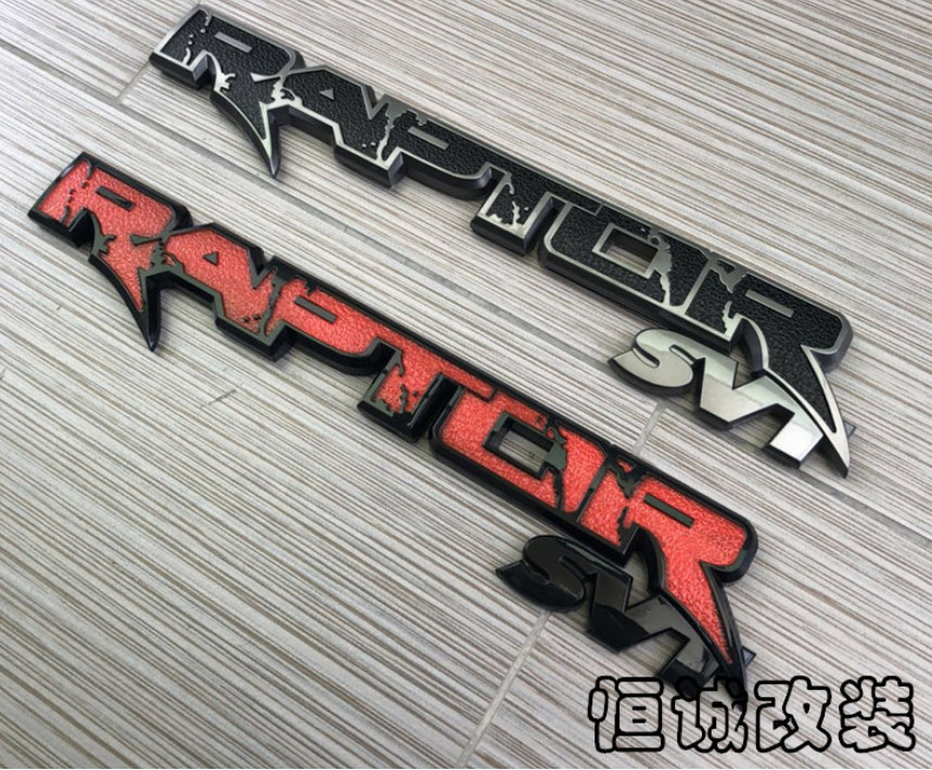 Logo chữ RAPTOR 3D nổi dán trang trí xe Ford Ranger kích thước lớn