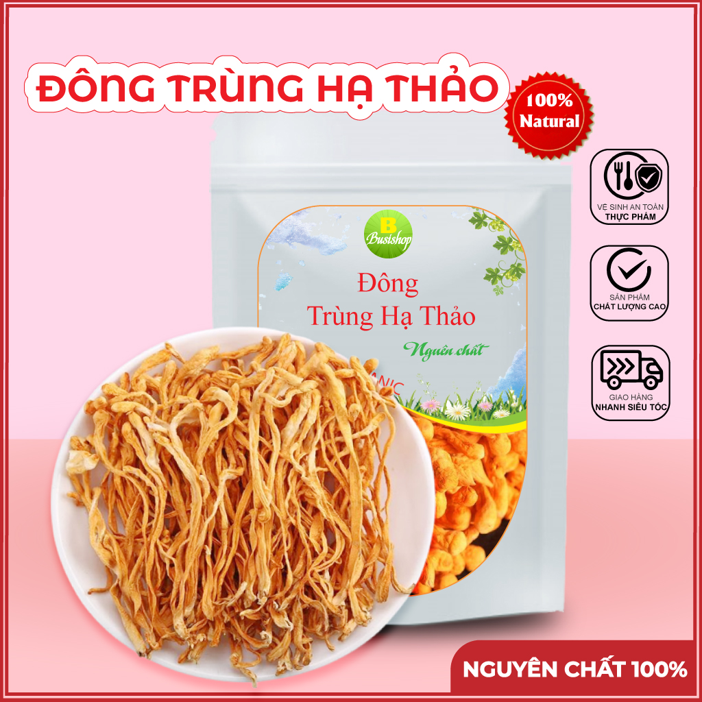 Đông trùng hạ thảo khô 100g , Trà đông trùng hạ thảo thượng hạng