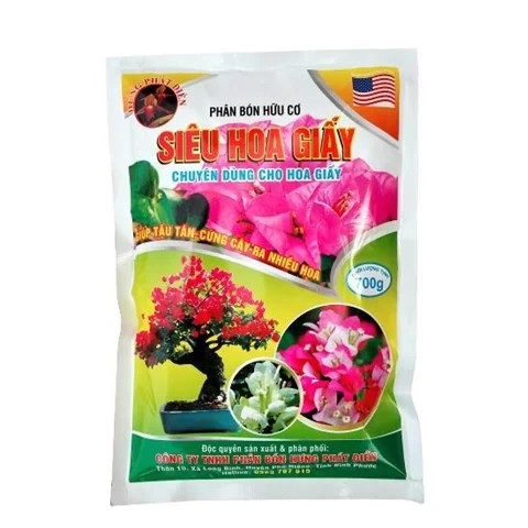 Phân bón hữu cơ Siêu hoa giấy giúp tậu tán, cứng cây, chuyên dùng cho bông giấy, kích thích ra hoa- Gói 700gr