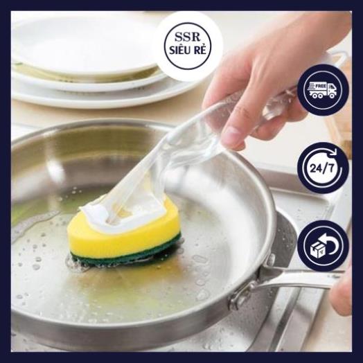 Cây cọ rửa chén đa năng có chổ đựng xà phòng
