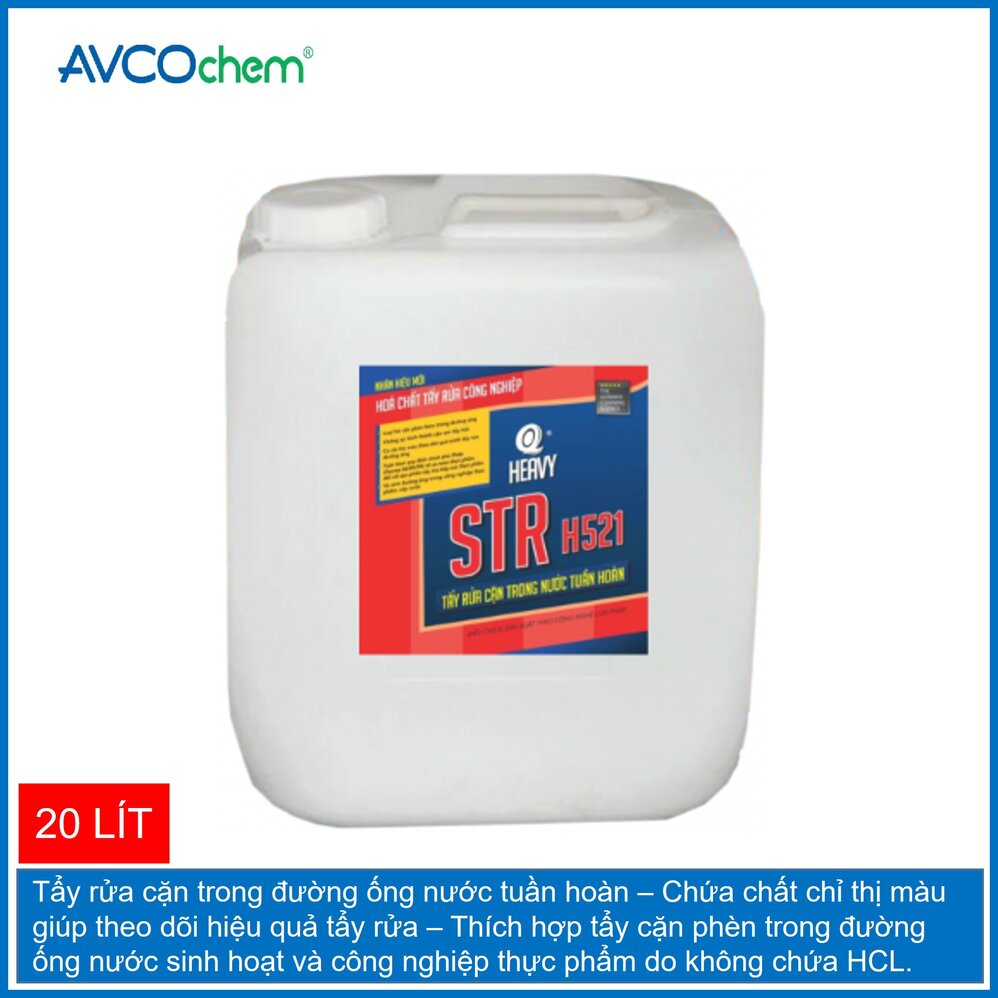Chất tẩy rửa cặn trong nước tuần hoàn STR H-521 - Can 20 lít - Avcochem