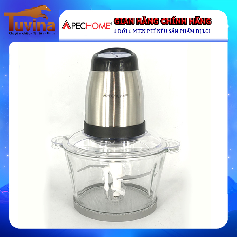 Máy xay thịt, xay thực phẩm đa năng cối thủy tinh apechome aph-501a - hàng chính hãng
