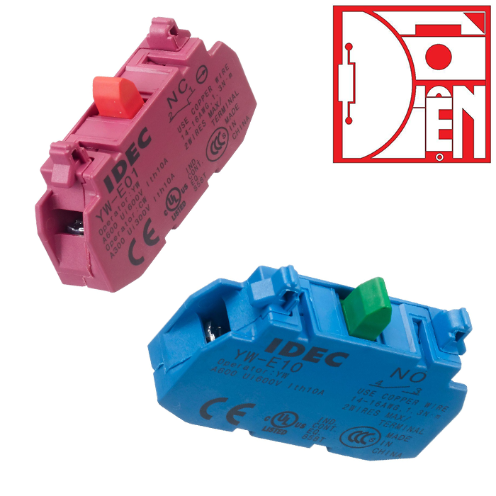 Yw-e01-tiếp điểm phụ nc, no dùng cho dòng yw ø22 idec