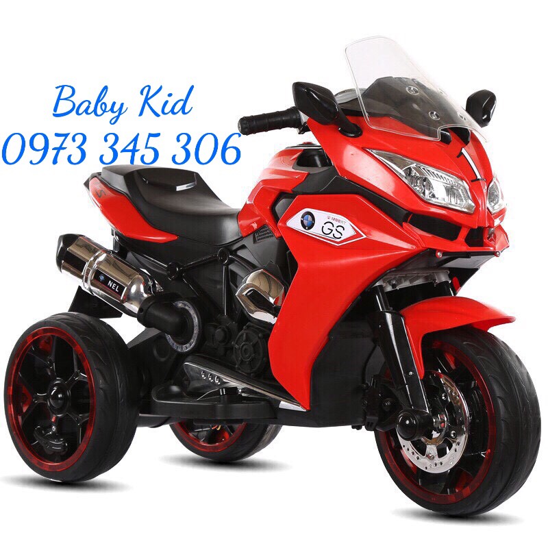 Xe máy điện trẻ em, mô tô điện 3  bánh cho bé BMW NEL-R1200GS Kiểu dáng xe thể thao 2 động cơ lớn siêu khỏe  - BẢO HÀNH 06 THÁNG