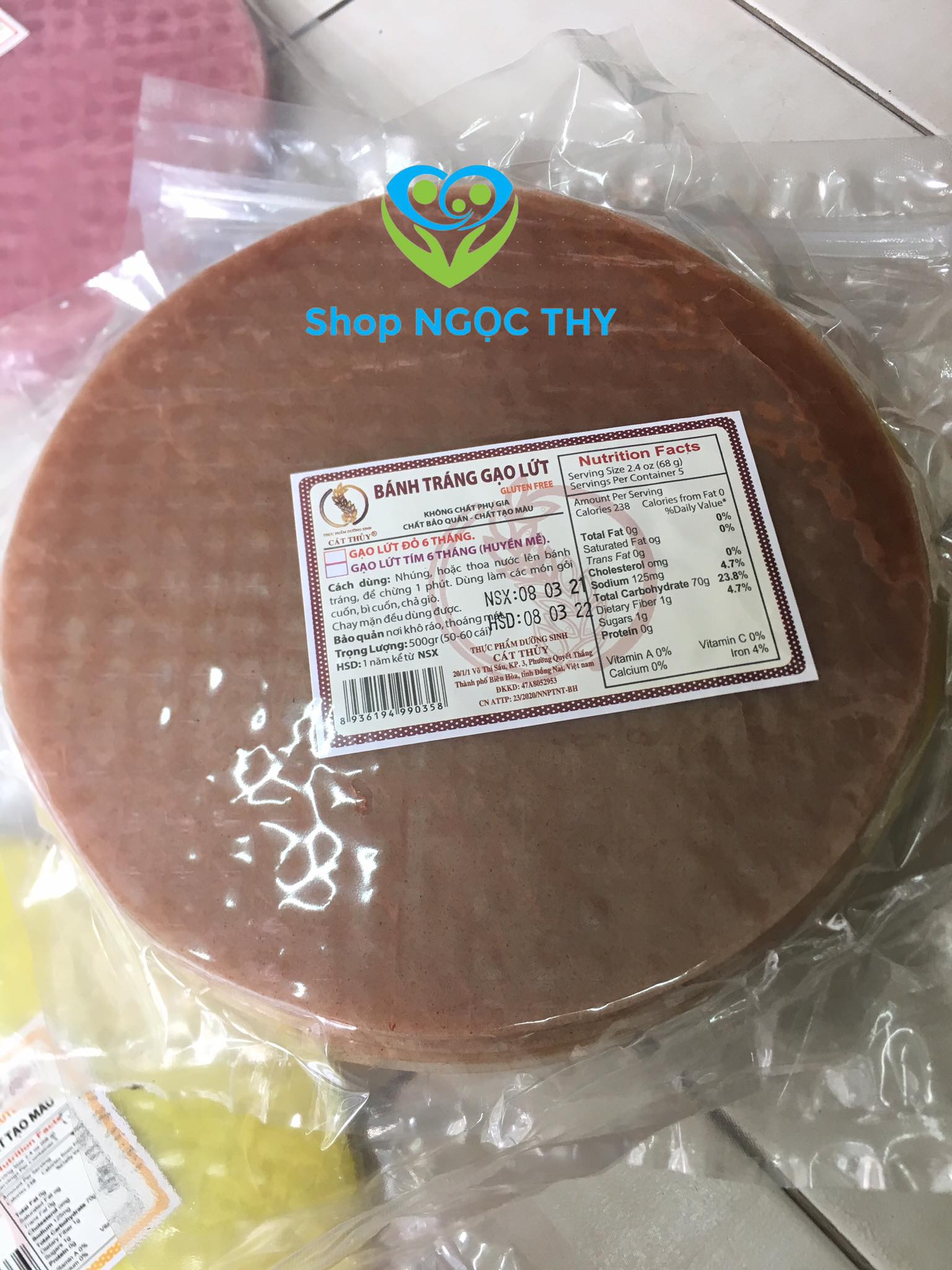Bánh tráng gạo lứt đỏ eatclean Cát thủy 500gr [Tiêu chuẩn xuất khẩu]