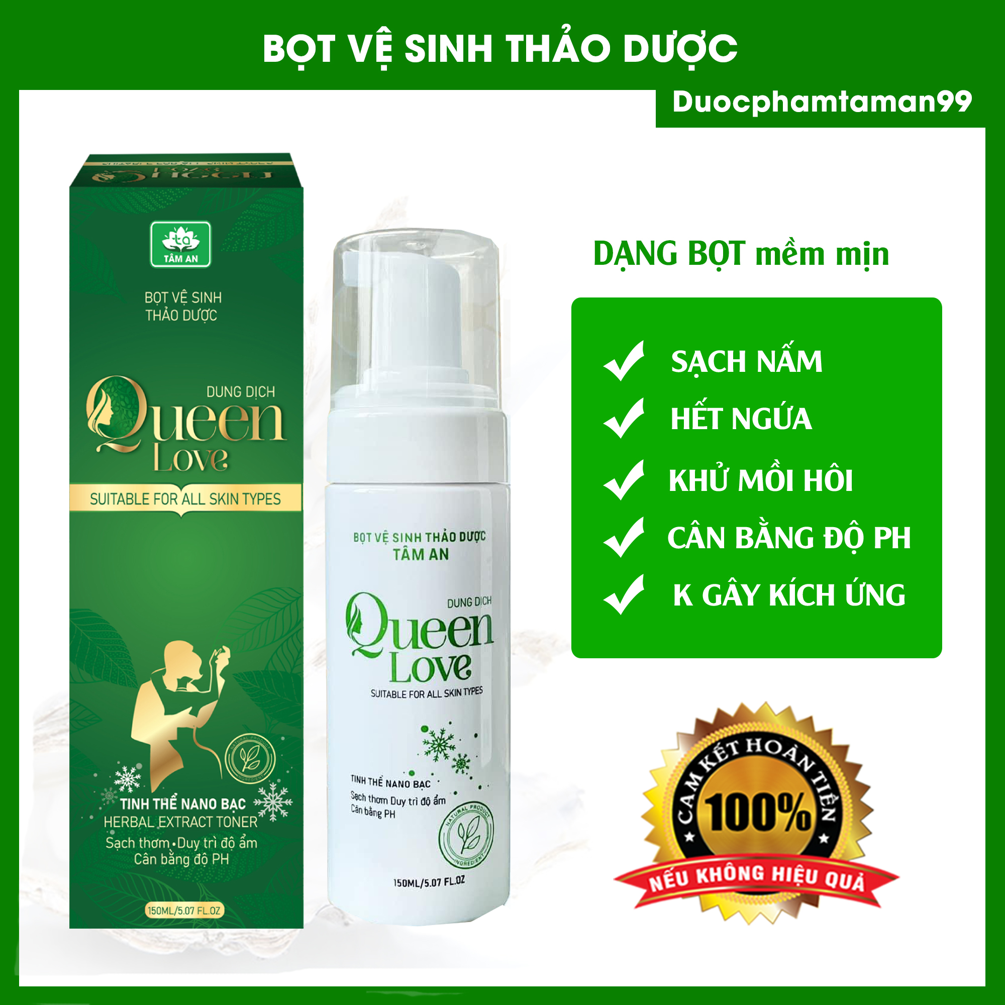 Freeship max - bọt vệ sinh queen love