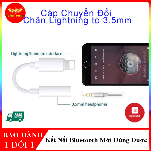 Jack Chuyển Đổi 1 Cổng Chuyển Đổi Chân Sạc Thành Chân Tai Nghe 3.5mm Lightning Sang 3.5mm Cho iPhone Có Mic ,zắc, giắc chuyển ip(1 Cổng)