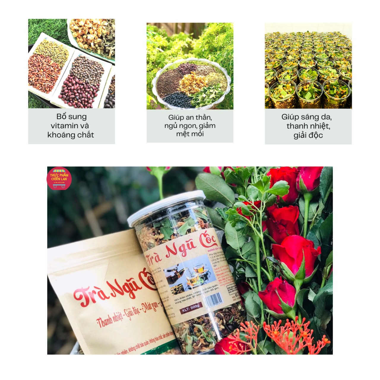 Trà Ngũ Cốc Giúp Ngủ Ngon An Thần, Giải Khát, Mát Gan, Thanh Nhiệt, Giải Độc, Hộp 500g