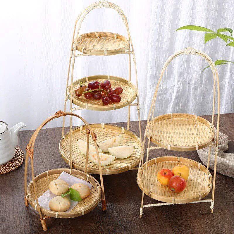 Mẹt tre tầng - trang trí decor chụp ảnh