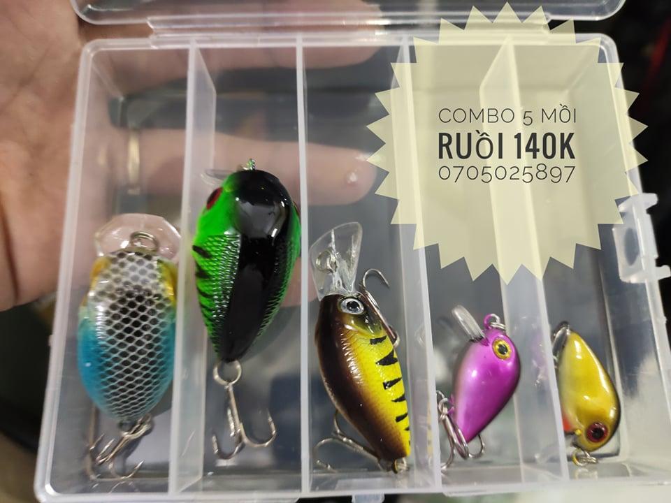 mồi ruồi câu cá rô phi combo hộp 5 con