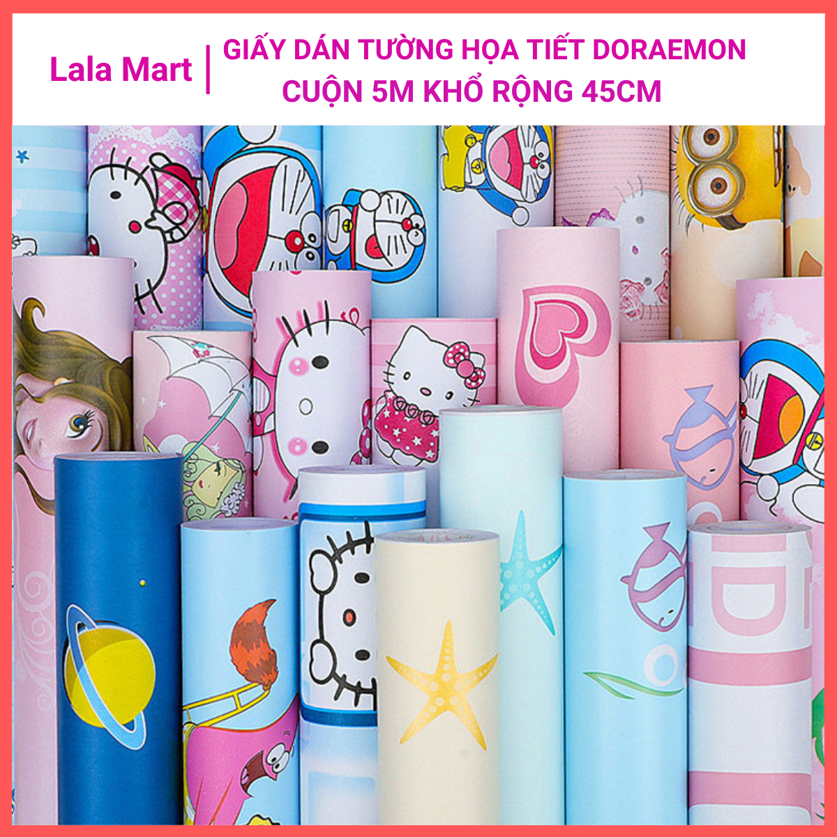 5 mét giấy dán tường doremon có keo sẵn khổ rộng 45cm giấy dán tường doremon 5m giấy dán tường doraemon màu hồng giấy dán tường doraemon màu xanh giấy decal dán tường doremon giấy dán tường phòng ngủ cho bé doremon -Lala Mart