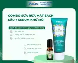 Combo 2in1 Sữa Rửa Mặt Giúp Làm Sạch Sâu Dưỡng Da  Sáng Khỏe 100ml và Serum Khử Mùi SR Giảm Mồ Hôi - Saras Beauty 9ml