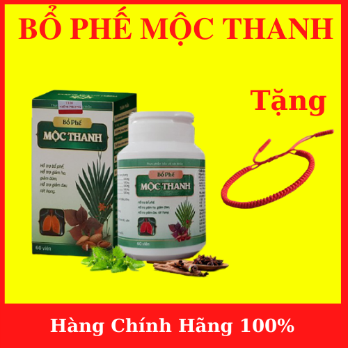 BỔ PHẾ MỘC THANH - Hộp 60 viên Hỗ Trợ Viêm họng hạt Viêm Amidan mãn tính- Viêm phế quản- Viêm Phổi- Ho Đờm, Ho Khan- Viêm Xoang- Tặng vòng tay chỉ đỏ may mắn -AN001