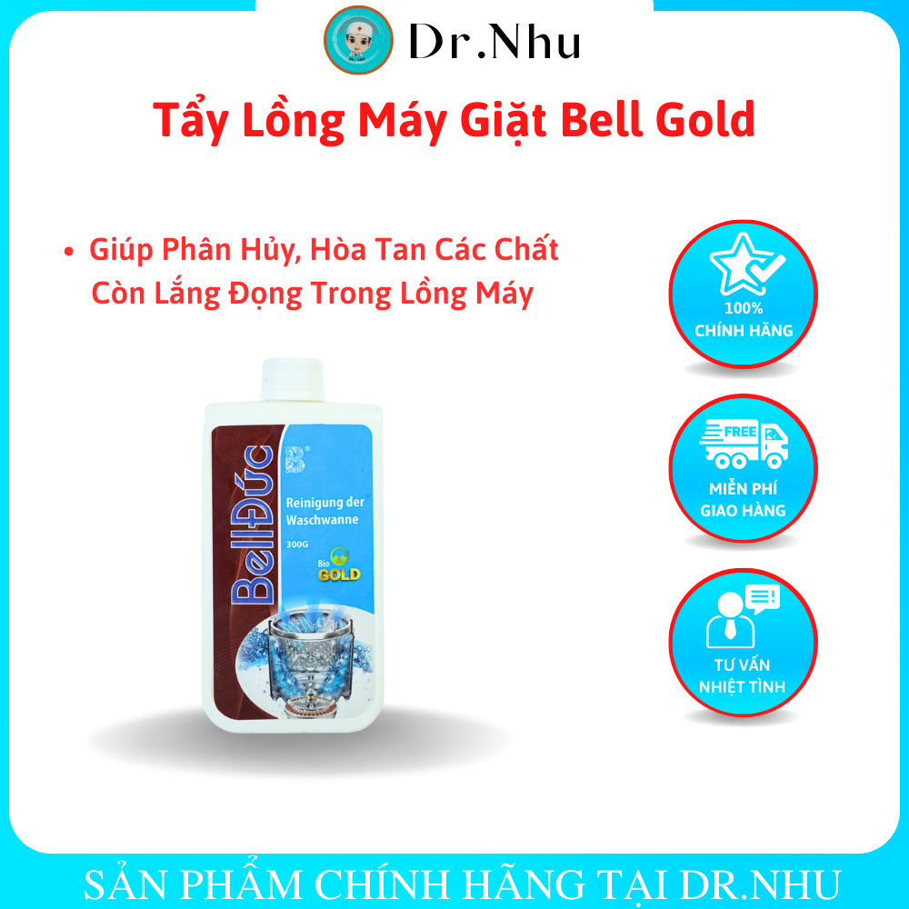 Tẩy Lồng Máy Giặt Bell Gold Công Nghệ Sinh Học, Làm Sạch Mọi Ngóc Ngách