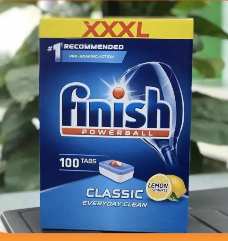 Viên rửa bát Finish Classic 100 viên chanh (loại viên lớn) Dành cho máy rửa chén 7-8-9-10-12-13-14-15 bộ