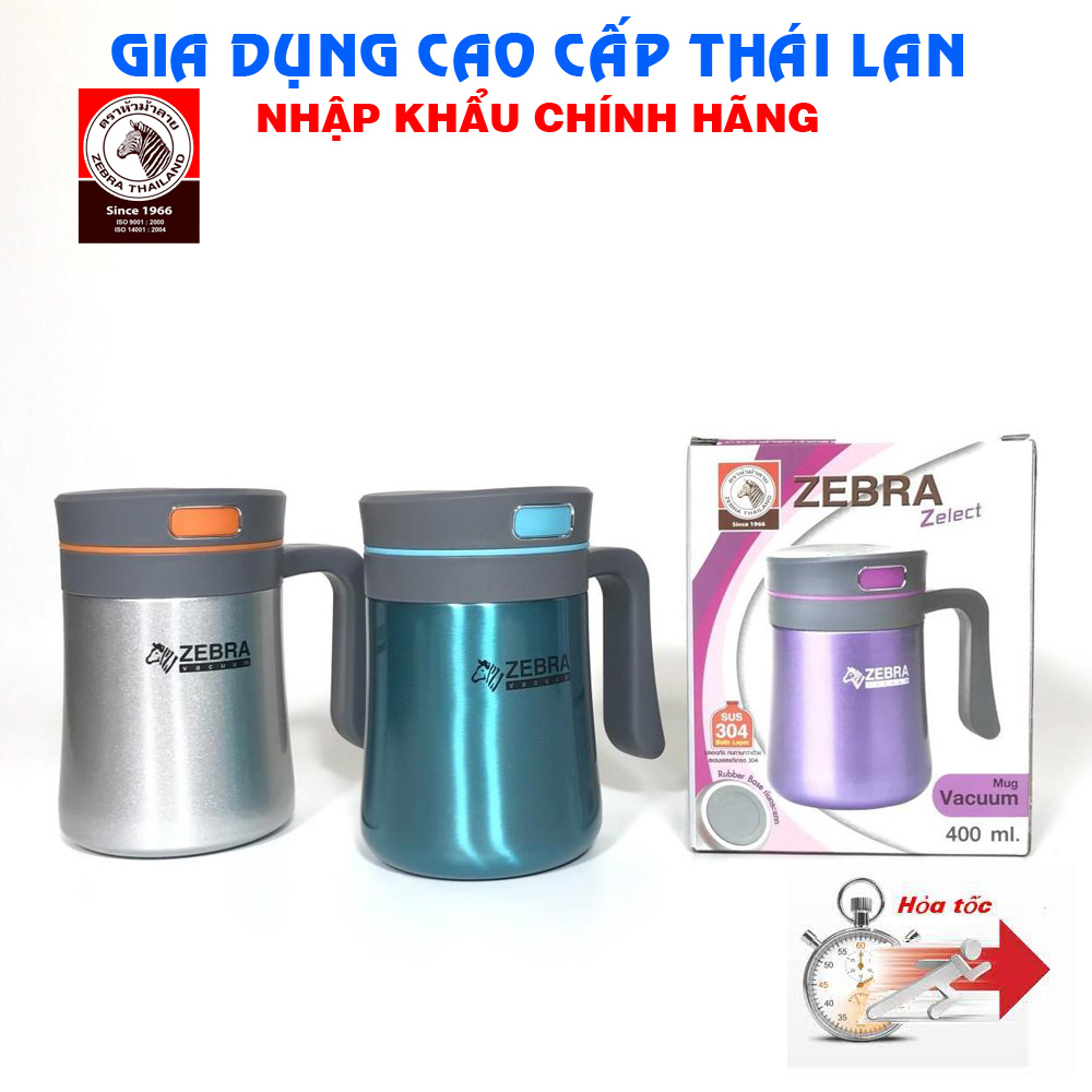 Bình giữ nhiệt inox 304 zebra amethyst có quai 400ml - 112997
