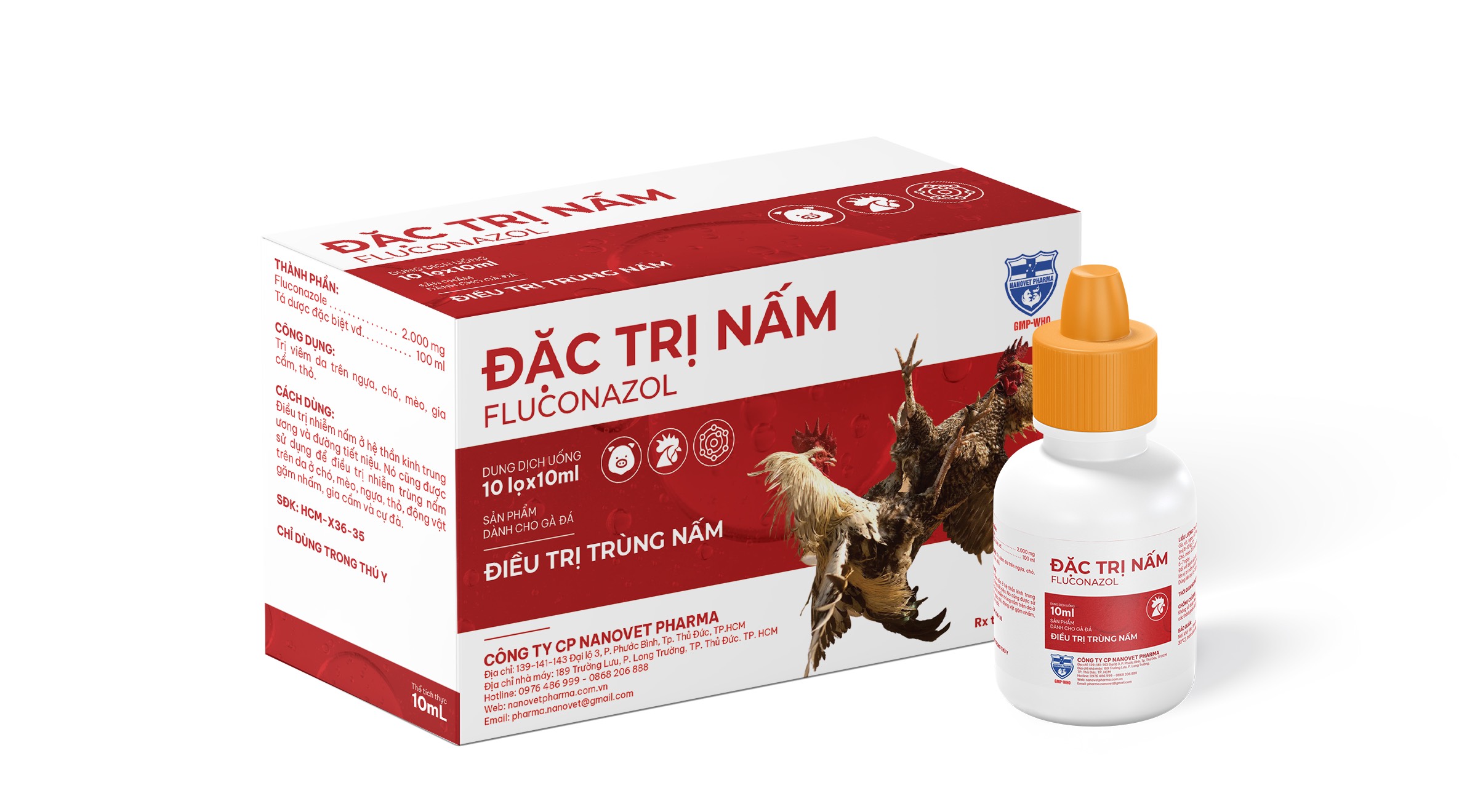 Chuyên nấm đẹn Fluconazol dành cho gà đá