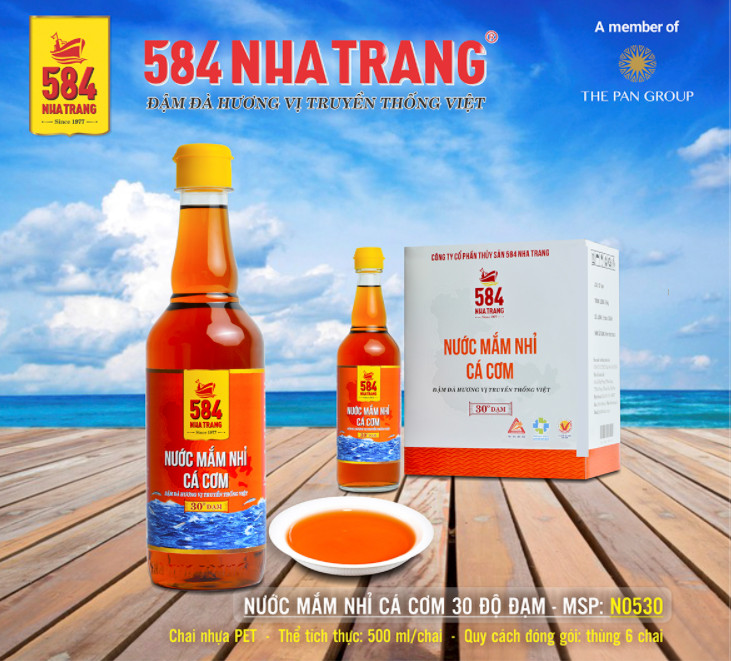 Thùng 6 chai pet nm nhỉ cá cơm 584 nha trang 30 độ đạm-500ml/chai