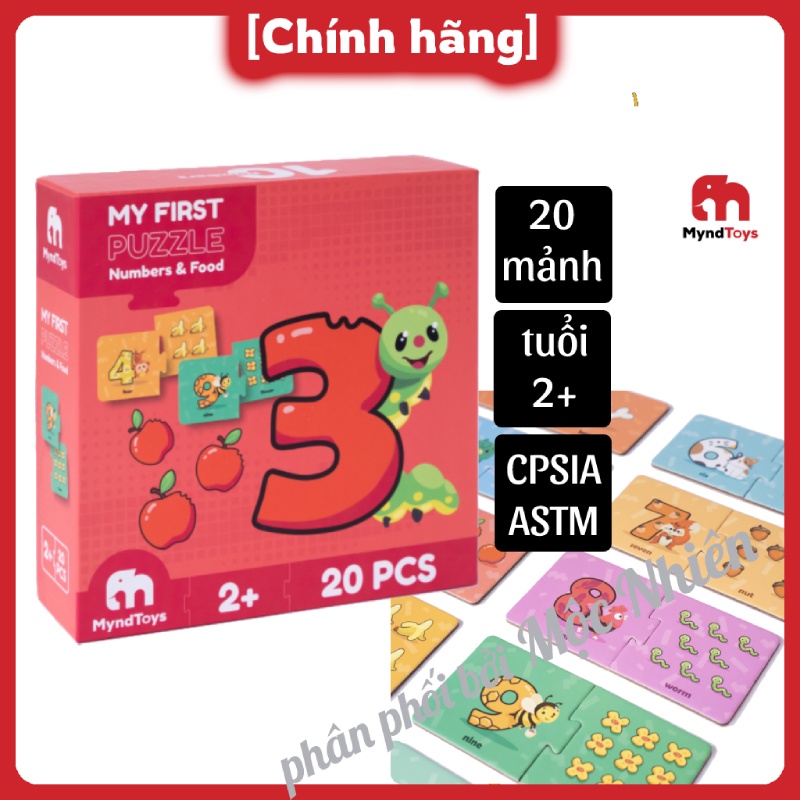 Đồ Chơi Xếp Hình MyndToys My First Puzzle - Numbers & Food Dành Cho Các Bé Trên 2 Tuổi