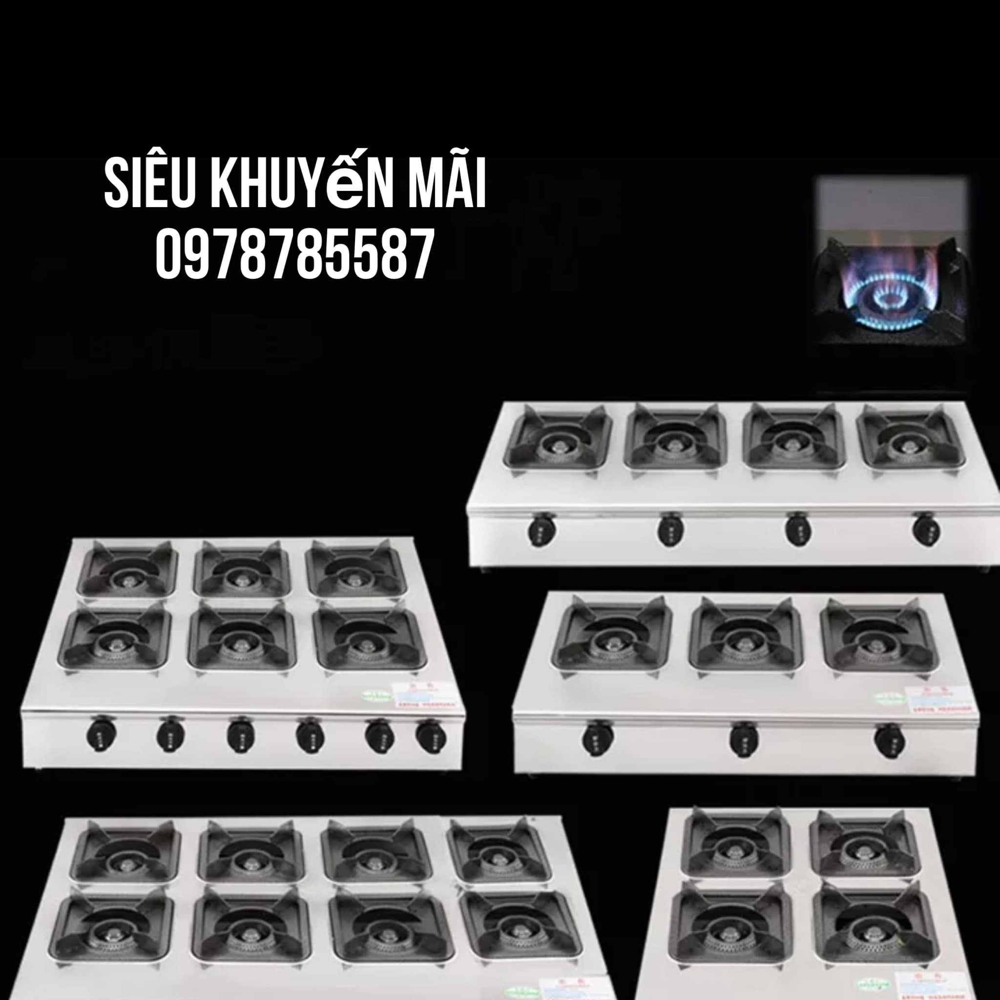 Bếp gas bánh xèo 4 -6 hong loại dầy