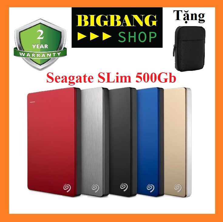 Ổ cứng di động 500gb seagate backup plus slim, margin, ssk 2.5inch usb 3.0 + tặng túi bảo vệ
