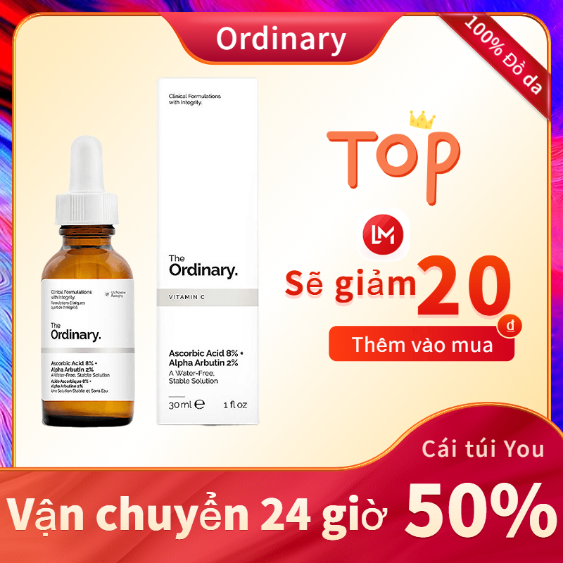 Tinh chất trắng da, giảm thâm nám, chống lão hoá The Ordinary Ascorbic Acid 8% Alpha Arbutin 2% 30ml