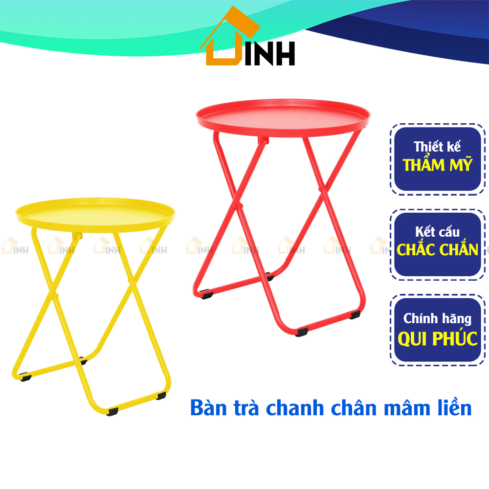Bàn trà chanh xếp gọn Qui Phúc chân mâm liền, bàn cà phê vỉa hè