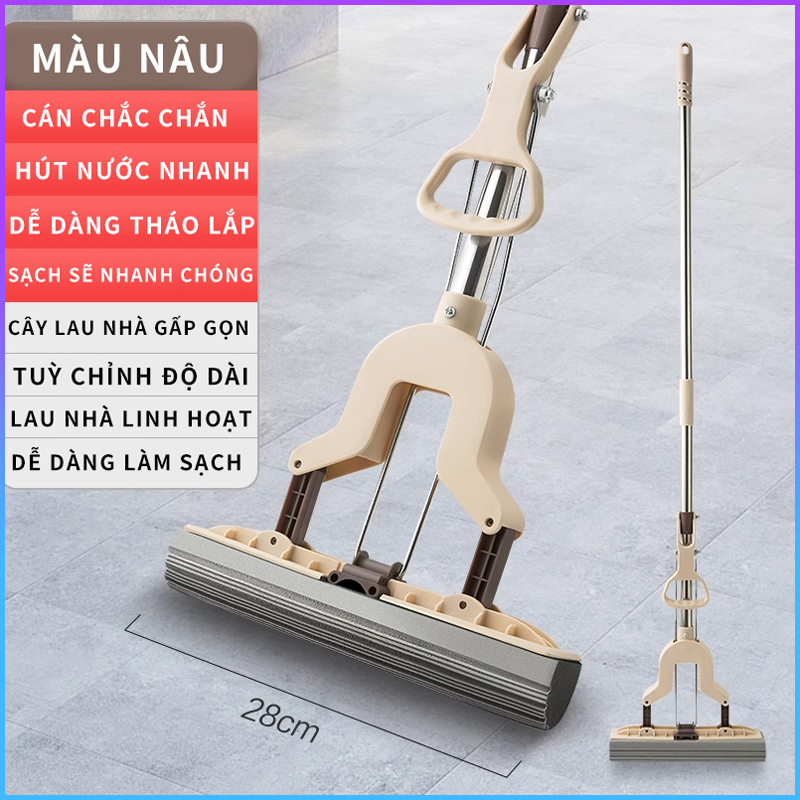 Cây lau nhà đầu mút cao su non siêu thấm nước, cây lau nhà bằng mút xốp loại tốt