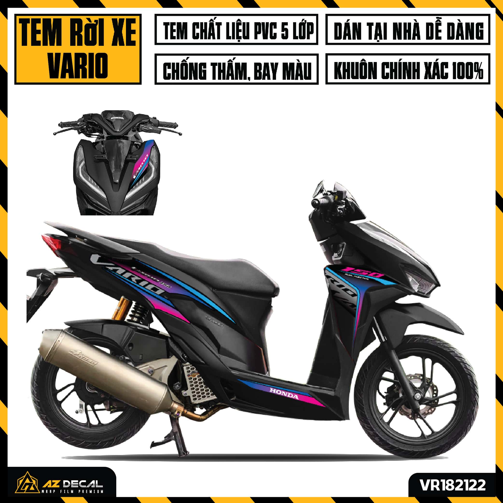 Tem Xe Vario Click 2018 - 2021 Thiết Kế Độc Đáo VR182122 Team Decal Hình