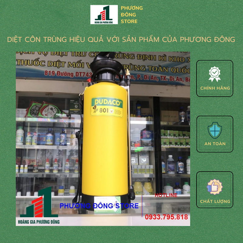 Bình bơm, phun thuốc trừ sâu 8 lít - bình xịt tưới cây dudaco 801