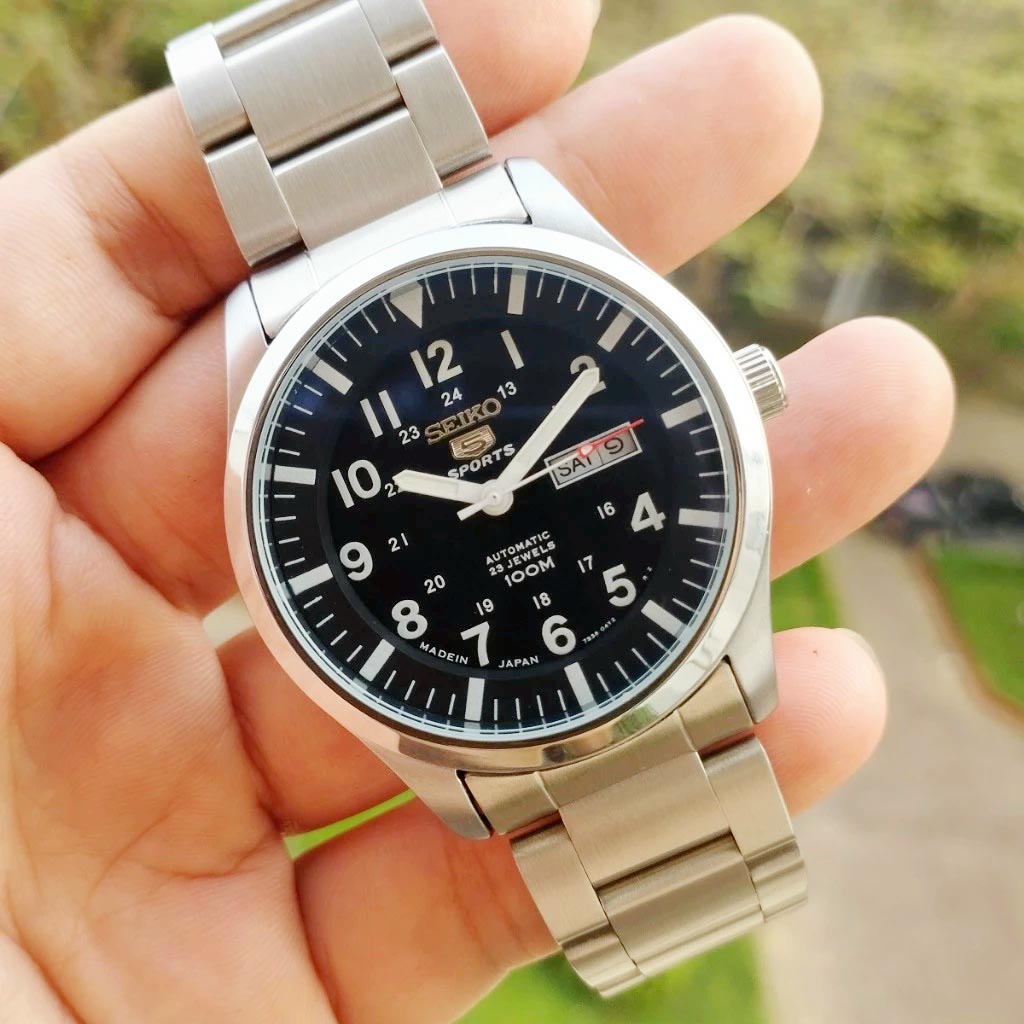 Đồng hồ cơ automatic SEIKO dây thép đúc đẳng cấp sang trọng
