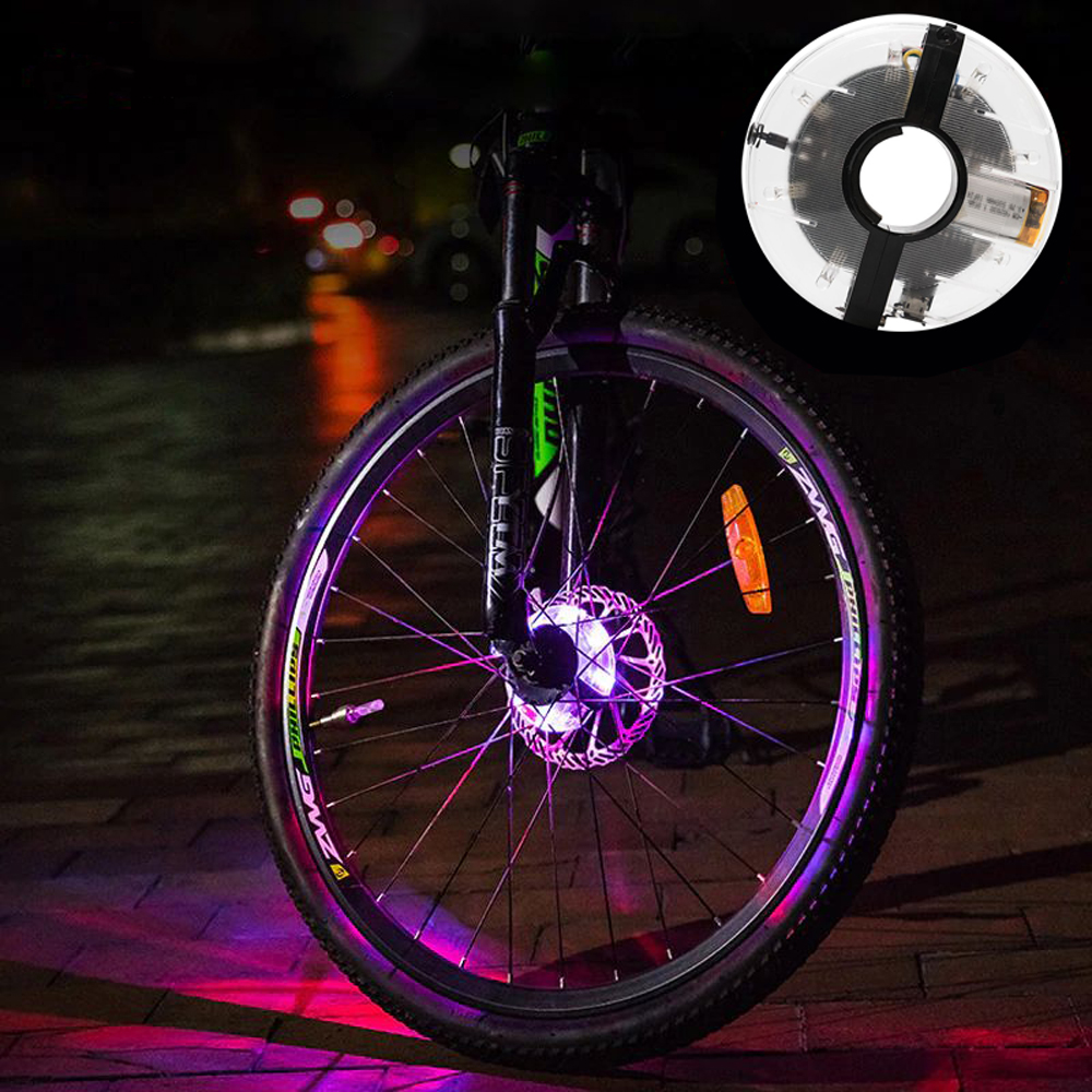 Đèn Led Gắn Bánh Xe Đạp 7 Màu (Trục Giữa phi 19-36mm) Có Sạc Điện USB Chống Nước Trang Trí Cho Xe Đạp Người Lớn KAVISOTA