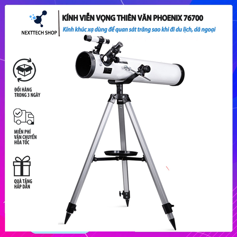 Kính viễn vọng thiên văn Phoenix 76700 ngắm sao độ nét cao, Kính khúc xạ dùng để ngắm trăng sao khi đi du lịch dã ngoại