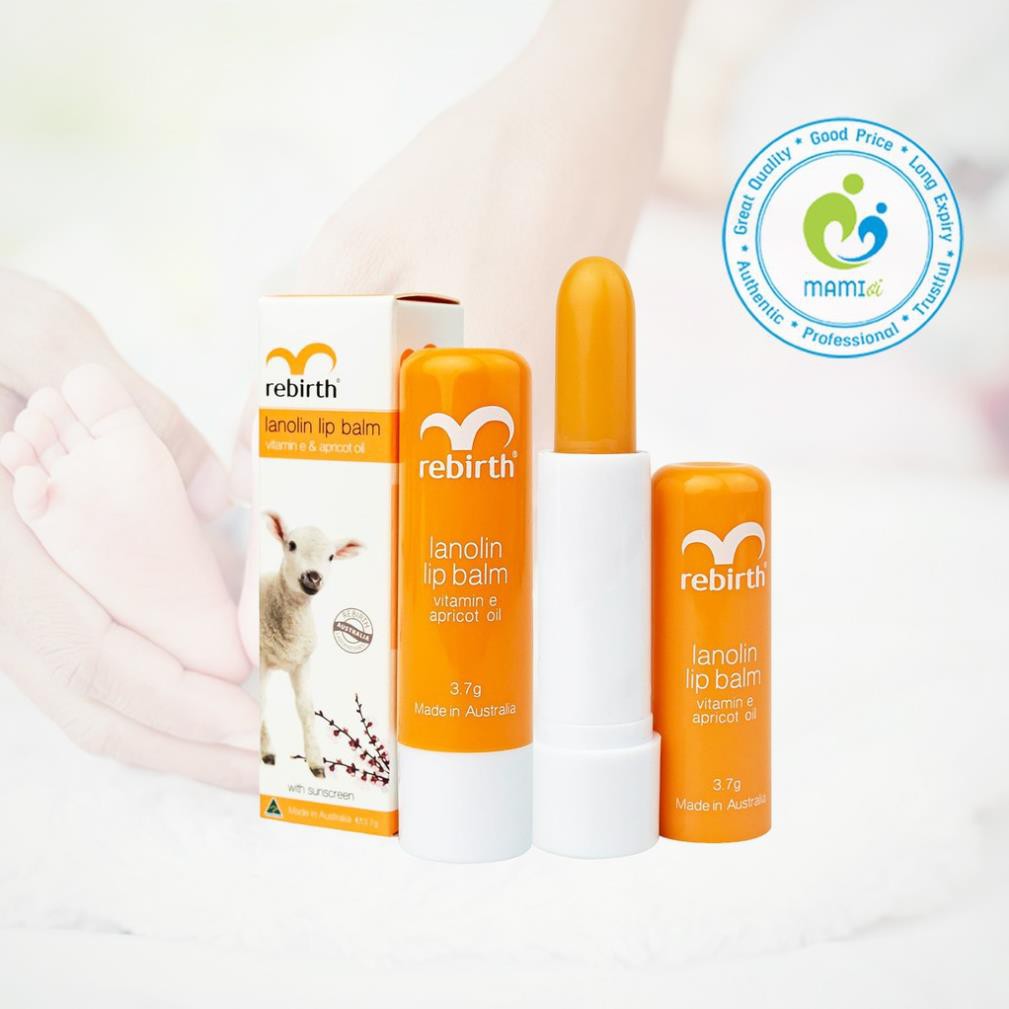 Son dưỡng môi nhau thai cừu Rebirth Lanolin Lip Balm, Úc