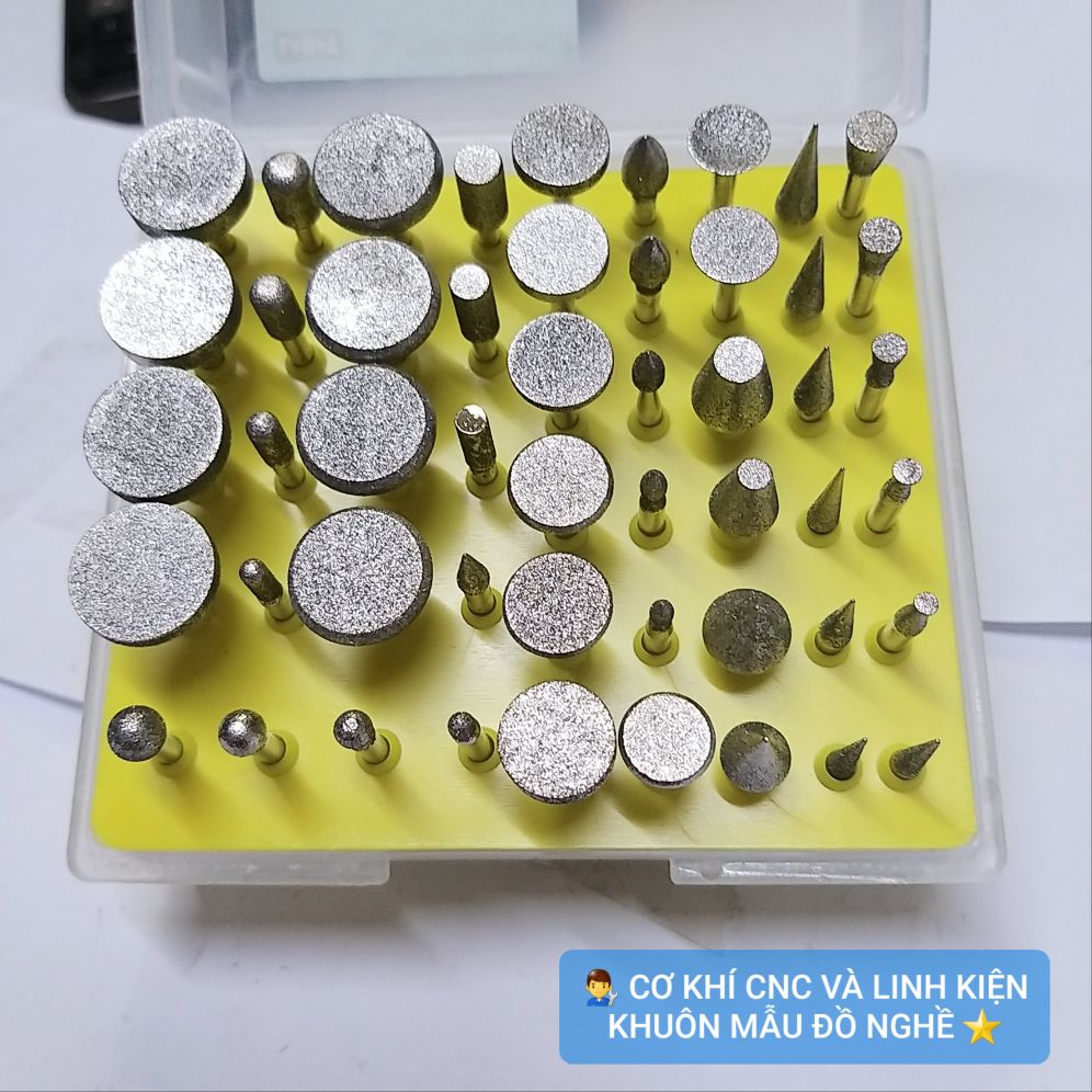 Bộ 50pcs mũi mài khắc đầu kim cương