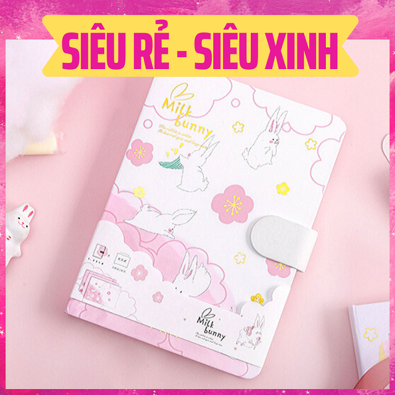 Sổ tay mily bunny - bìa nhũ vàng lấp lánh, siêu cute, siêu độc đáo